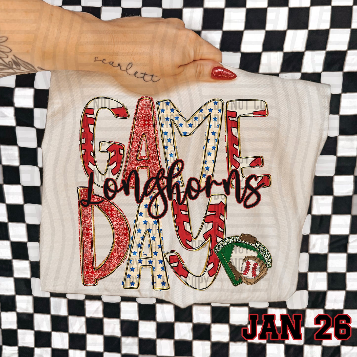 Game Day BASEBALL- Custom + DROPDOWN - 300 DPI digital download