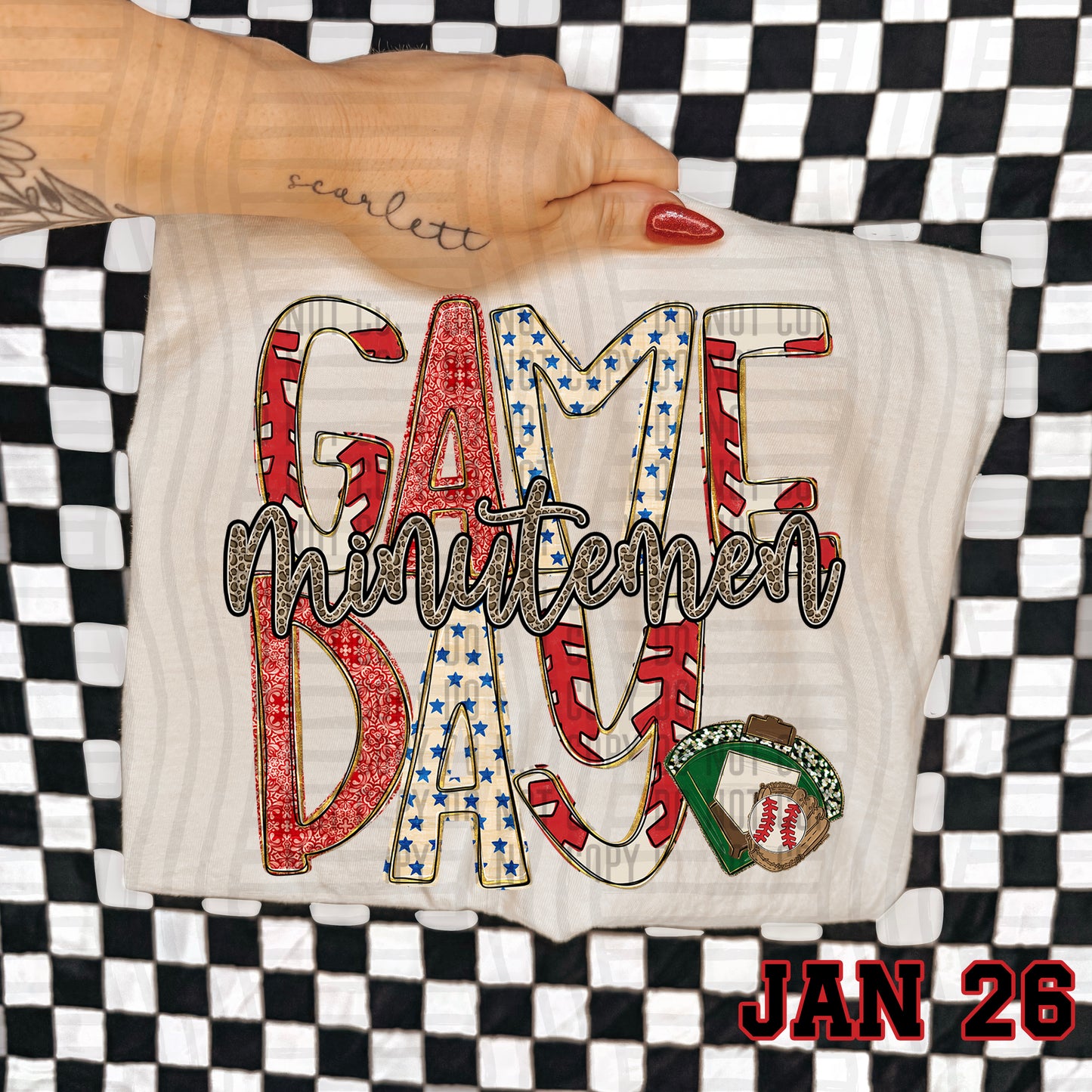 Game Day Baseball LEOPARD PRINT CENTER - Custom + DROPDOWN - 300 DPI digital download