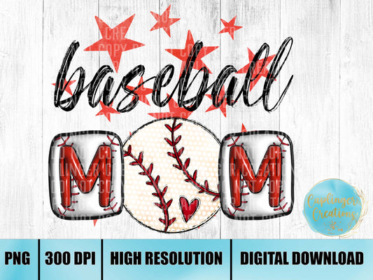 baseball mom - Digital download 300DPI PNG FILE