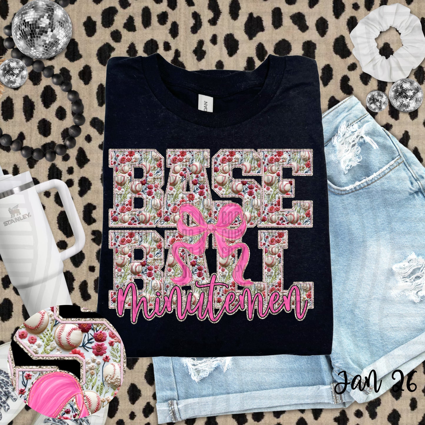 Floral Baseball  - Custom + DROPDOWN - 300 DPI digital download
