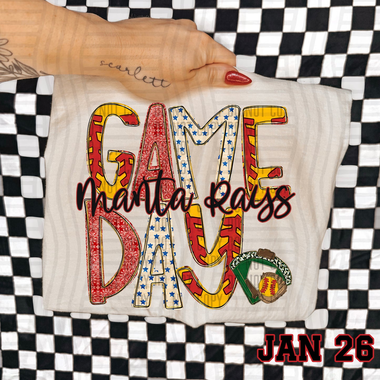 Game Day Softball- Custom + DROPDOWN - 300 DPI digital download