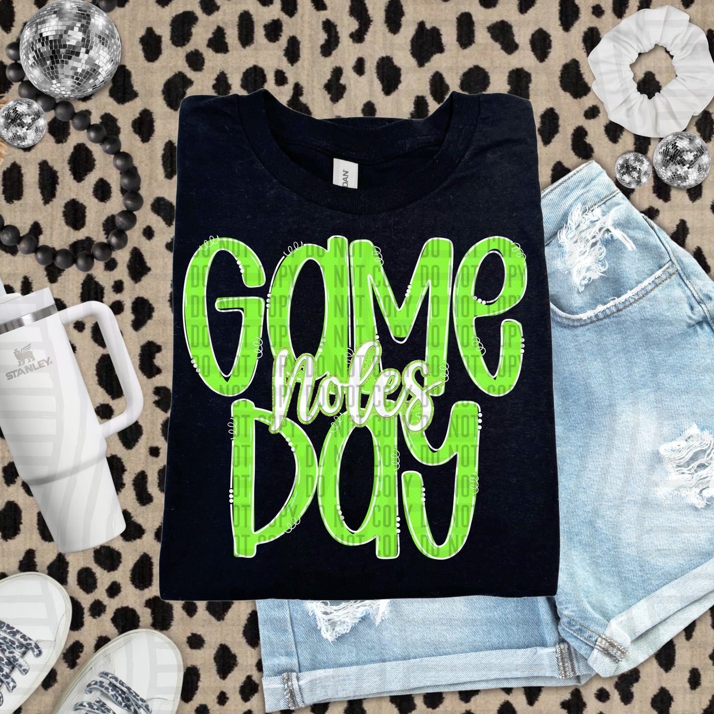 Lime- GAME DAY Doodles - 300 dpi Digital Download