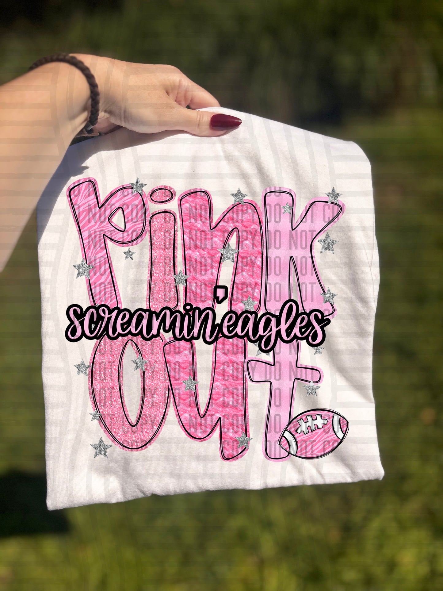 PINK OUT Football + CUSTOM - Dropdown - Digital Download 300DPI PNG FILE