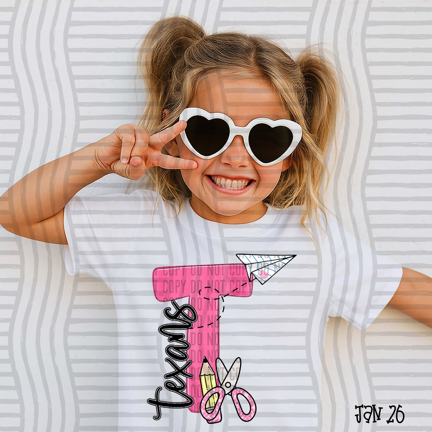 Pink Initials School -  Custom + DROPDOWN - 300 DPI digital download