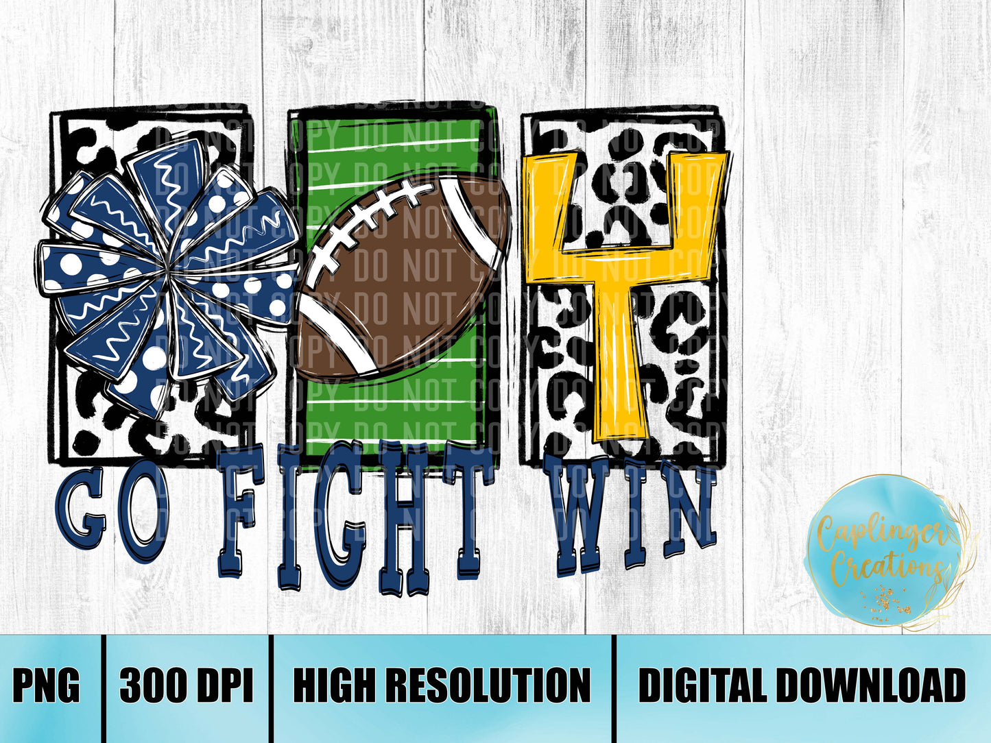 GO FIGHT WIN - NAVY - Digital download 300DPI PNG FILE