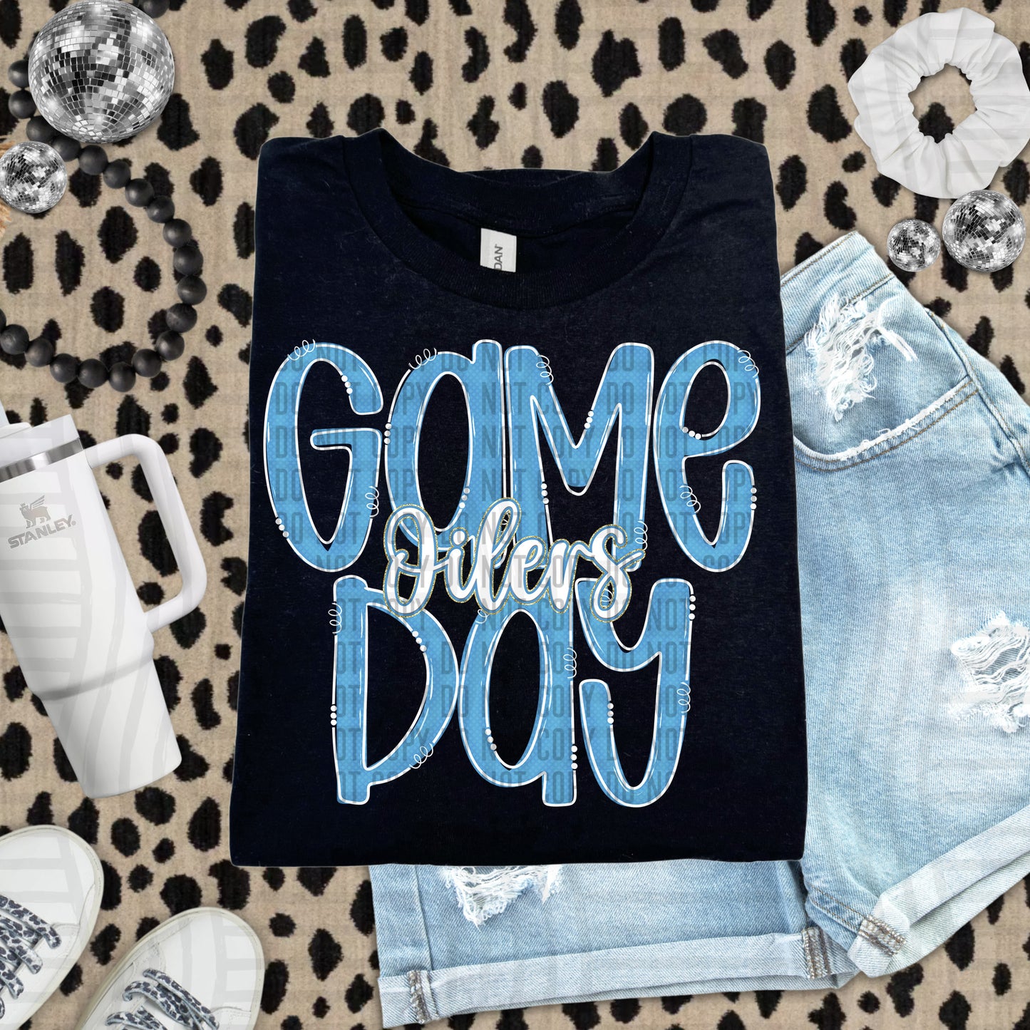 Light Blue - GAME DAY Doodles - 300 dpi Digital Download