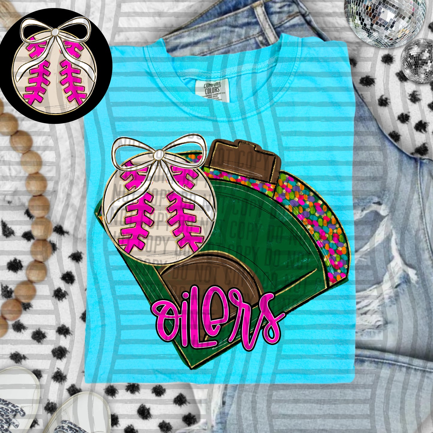 Preppy Baseball Field -optional pocket + Custom + Dropdown - 300 dpi Digital Download