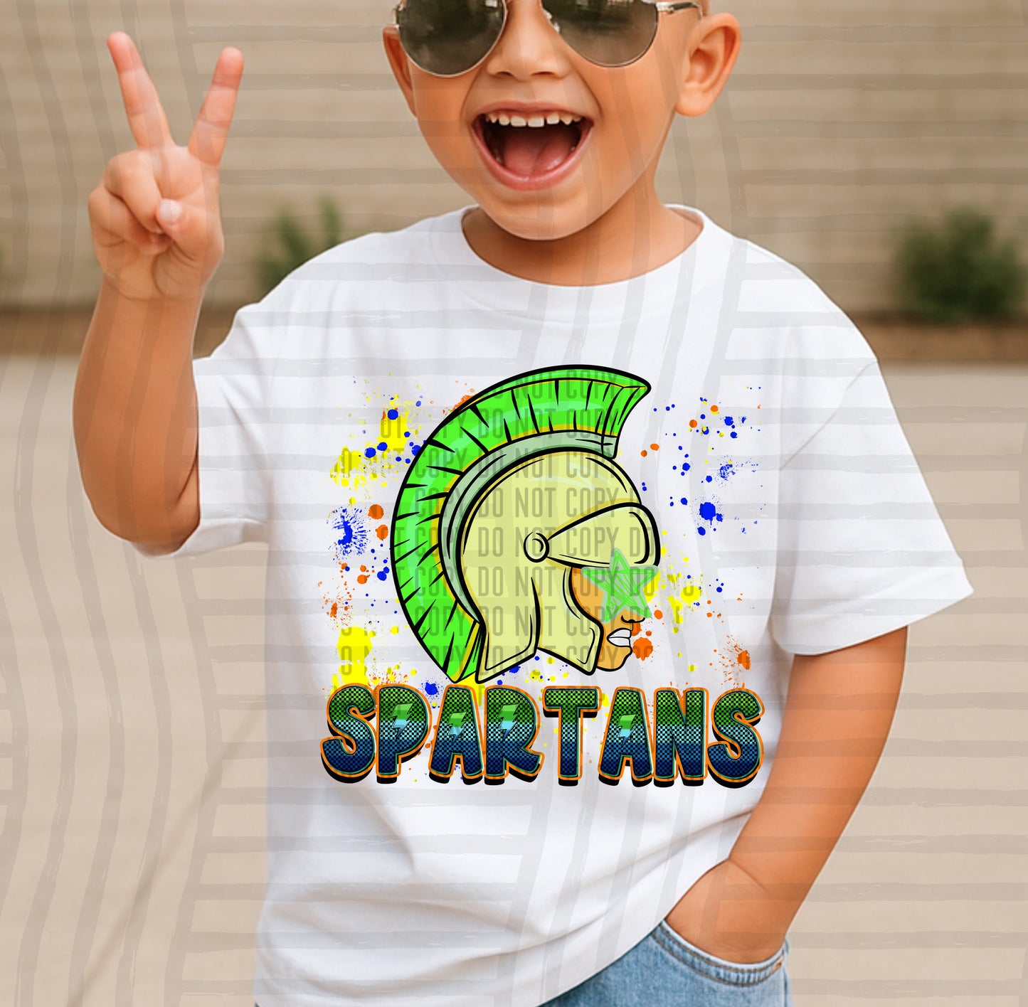 Paint Splatter STARRY EYED mascots blue/green/orange -  Digital Download 300DPI PNG FILE