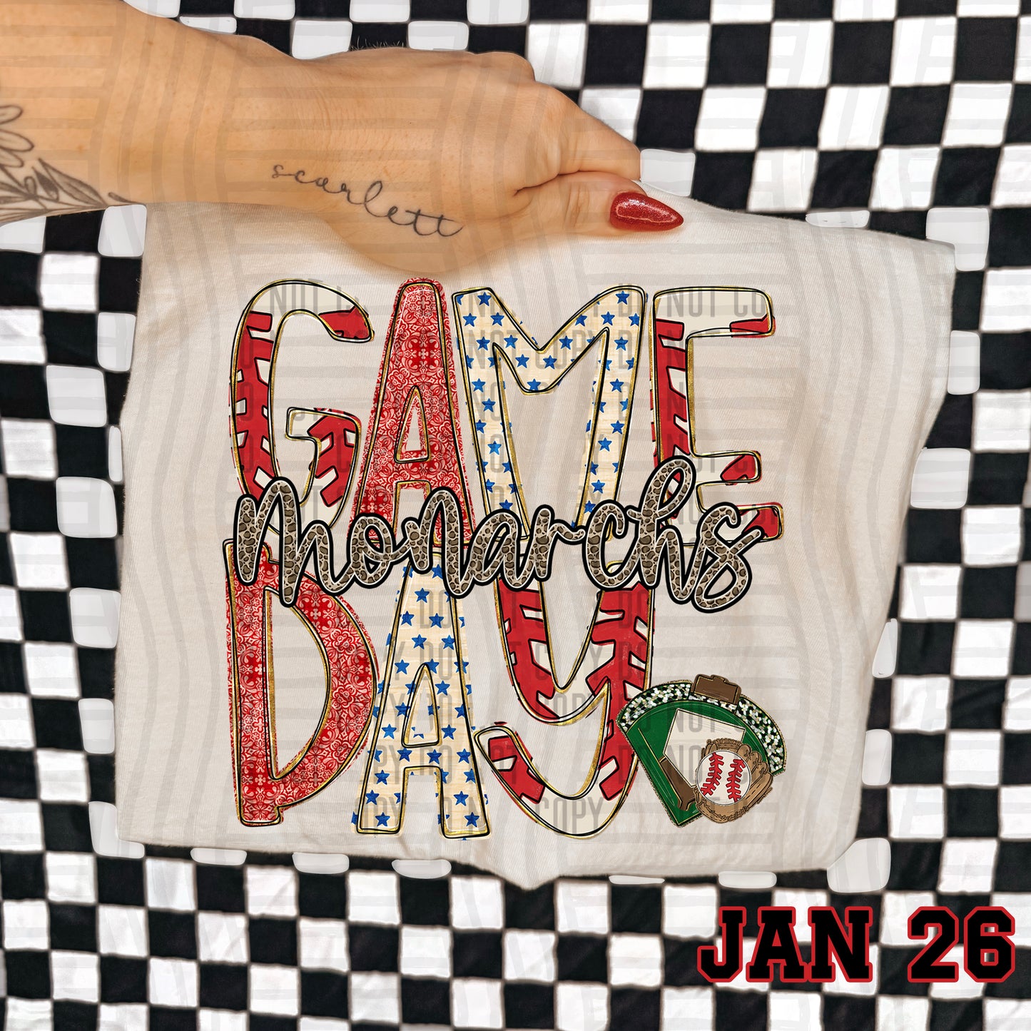 Game Day Baseball LEOPARD PRINT CENTER - Custom + DROPDOWN - 300 DPI digital download