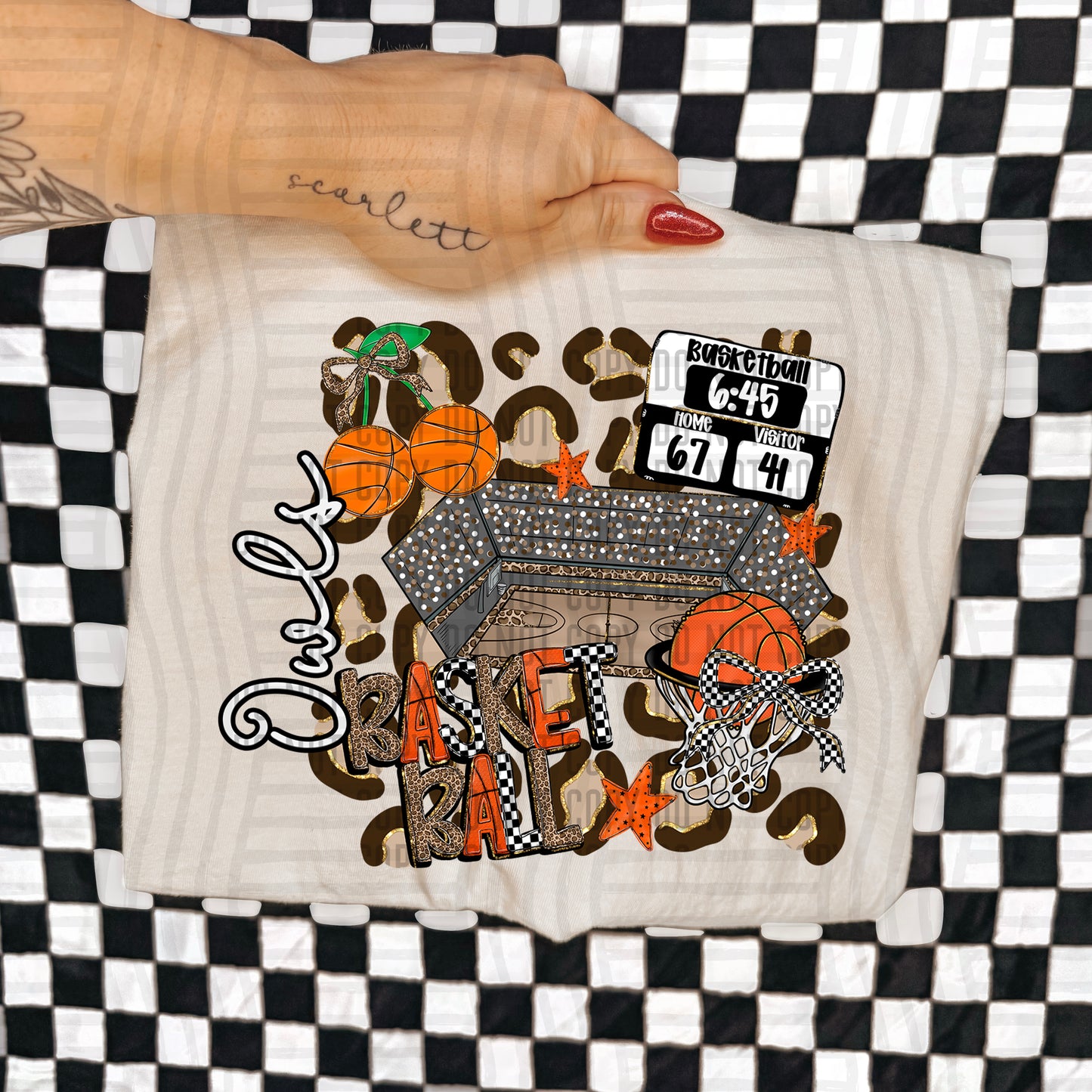 Basketball Leop - Custom + Dropdown  - 300 dpi Digital Download