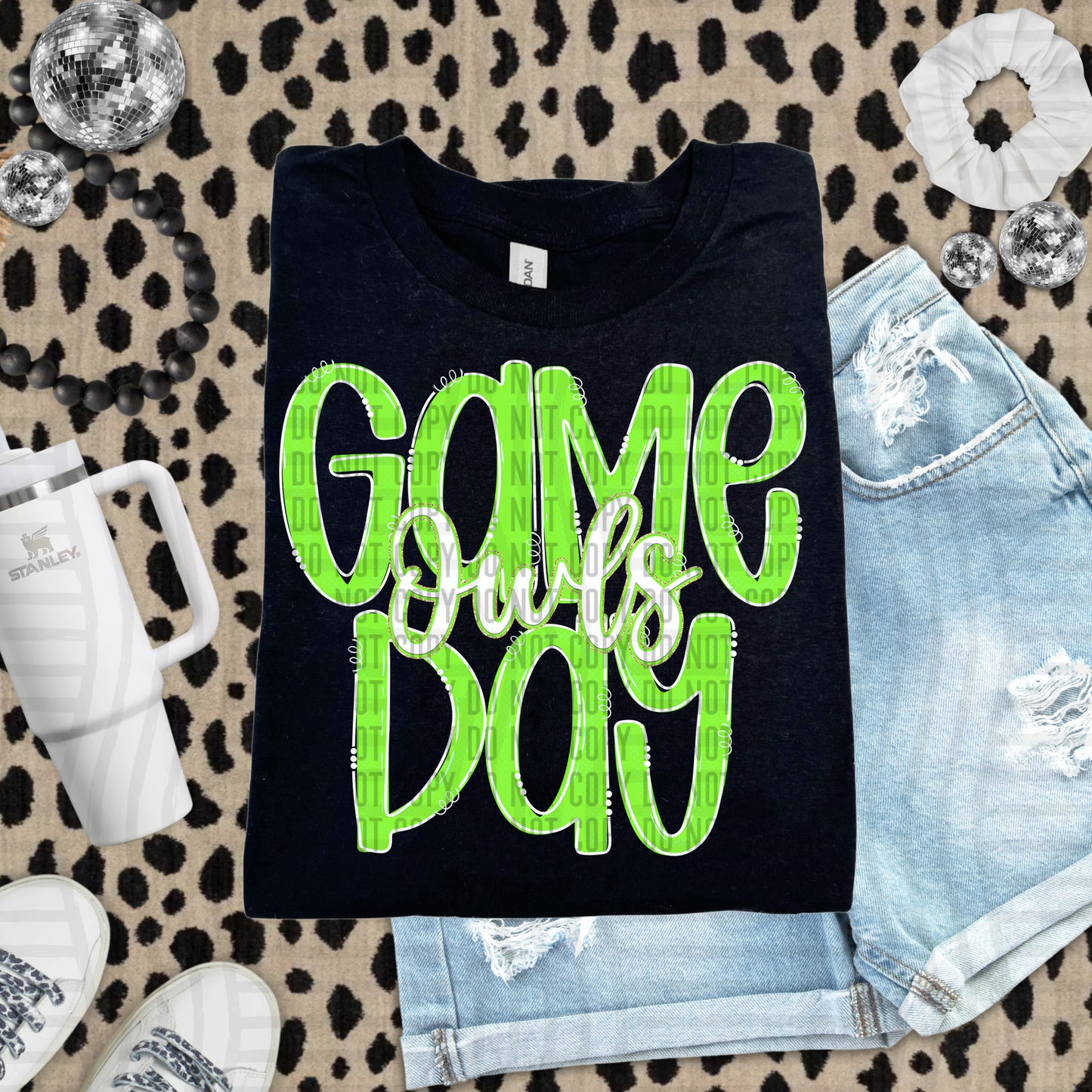 Lime- GAME DAY Doodles - 300 dpi Digital Download