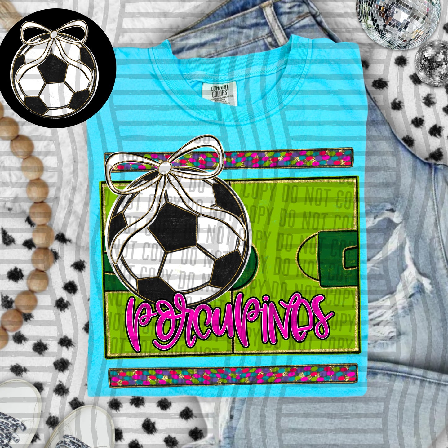 Preppy Soccer Field -optional pocket + Custom + Dropdown - 300 dpi Digital Download