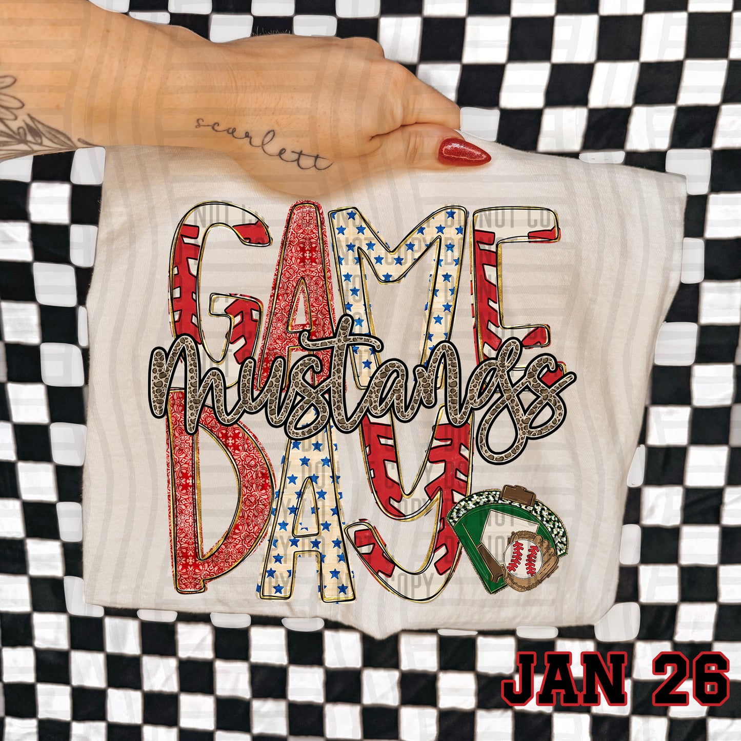 Game Day Baseball LEOPARD PRINT CENTER - Custom + DROPDOWN - 300 DPI digital download
