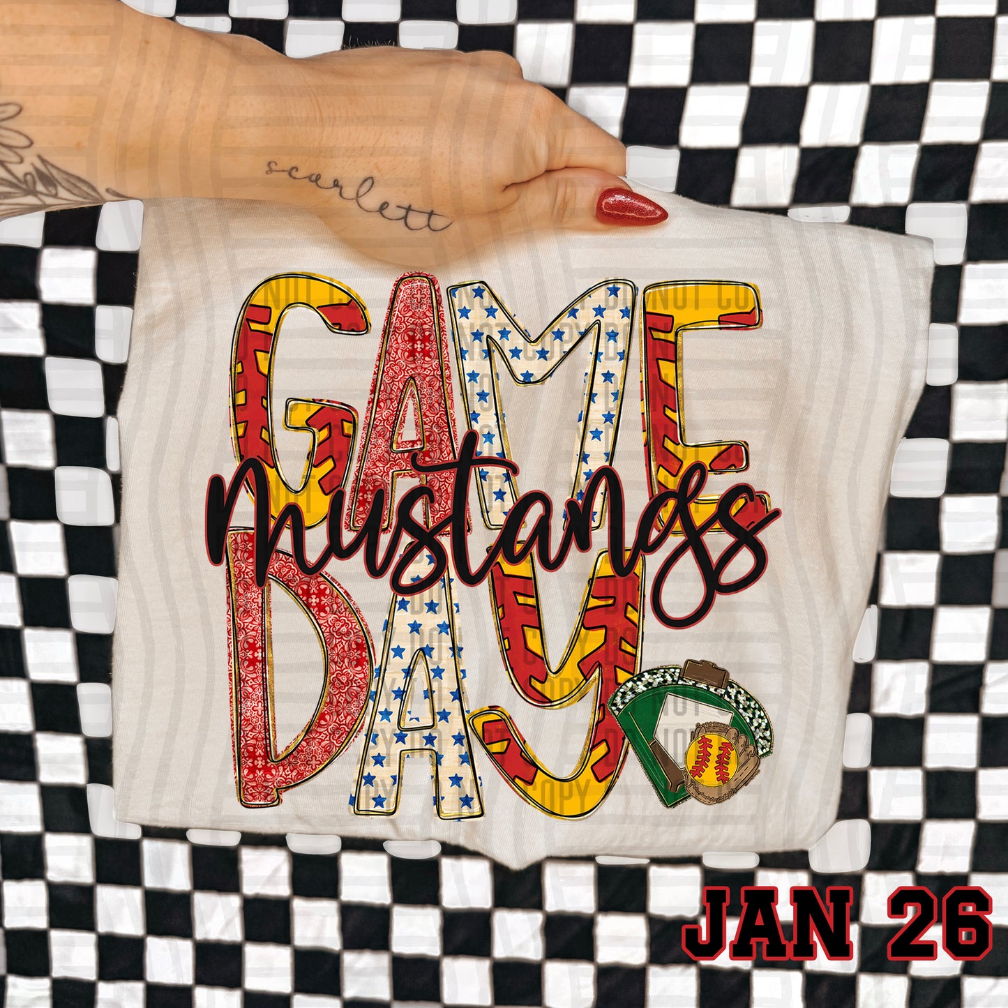 Game Day Softball- Custom + DROPDOWN - 300 DPI digital download