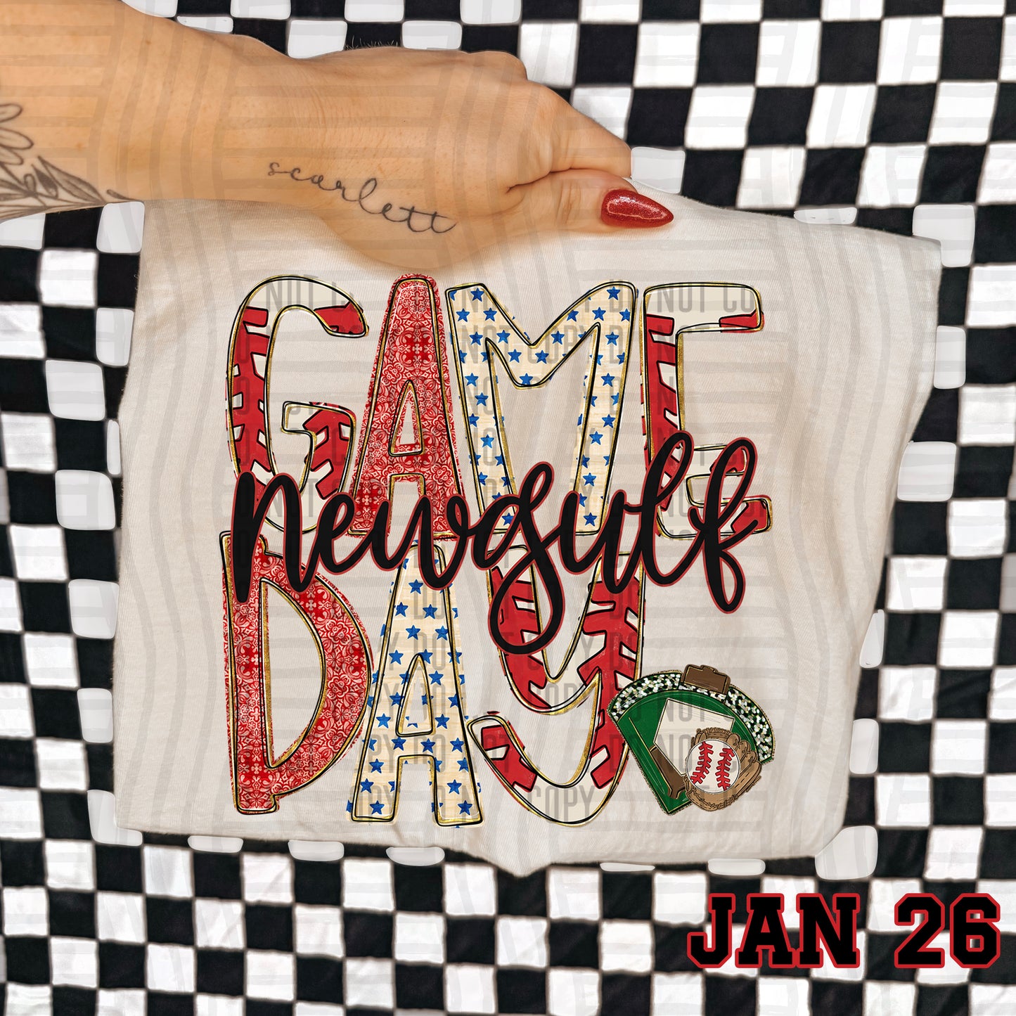 Game Day BASEBALL- Custom + DROPDOWN - 300 DPI digital download