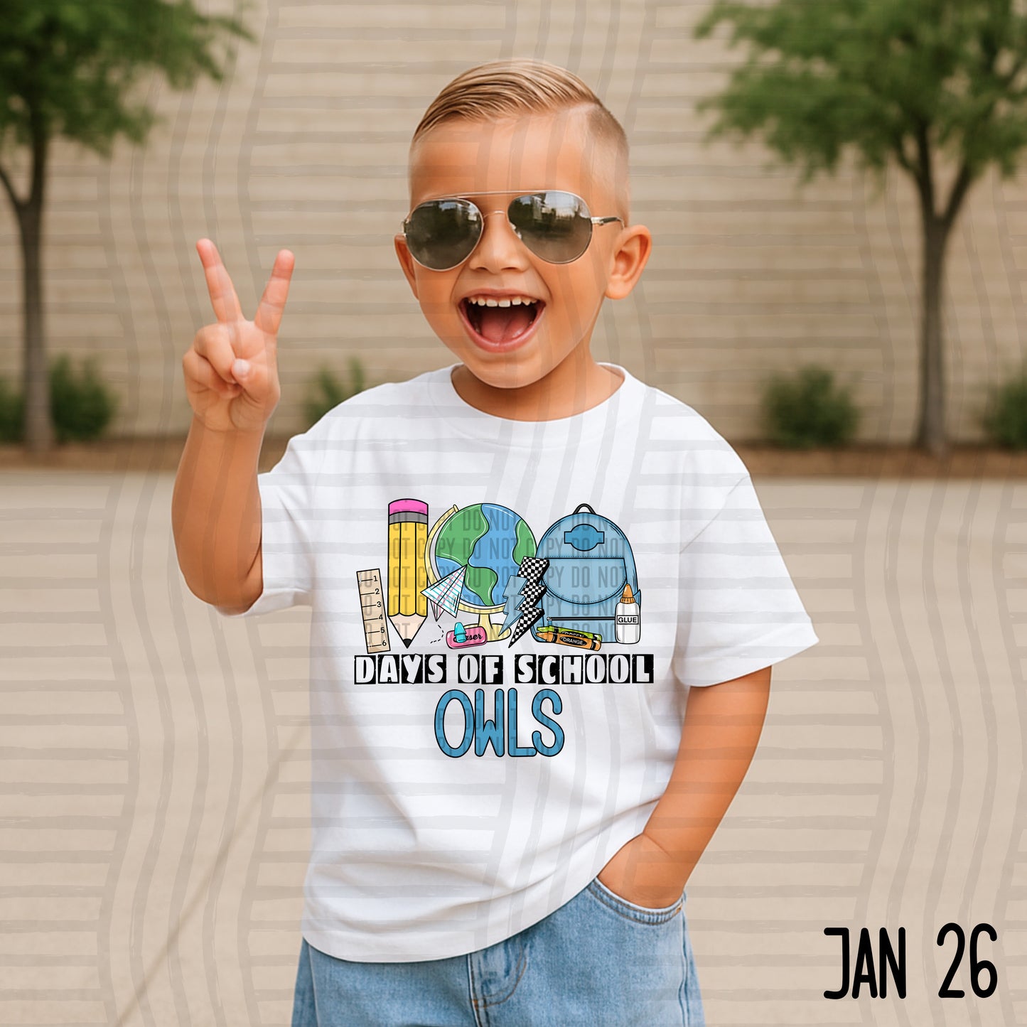 100 days of school (Boyish) - Custom + DROPDOWN - 300 DPI digital download