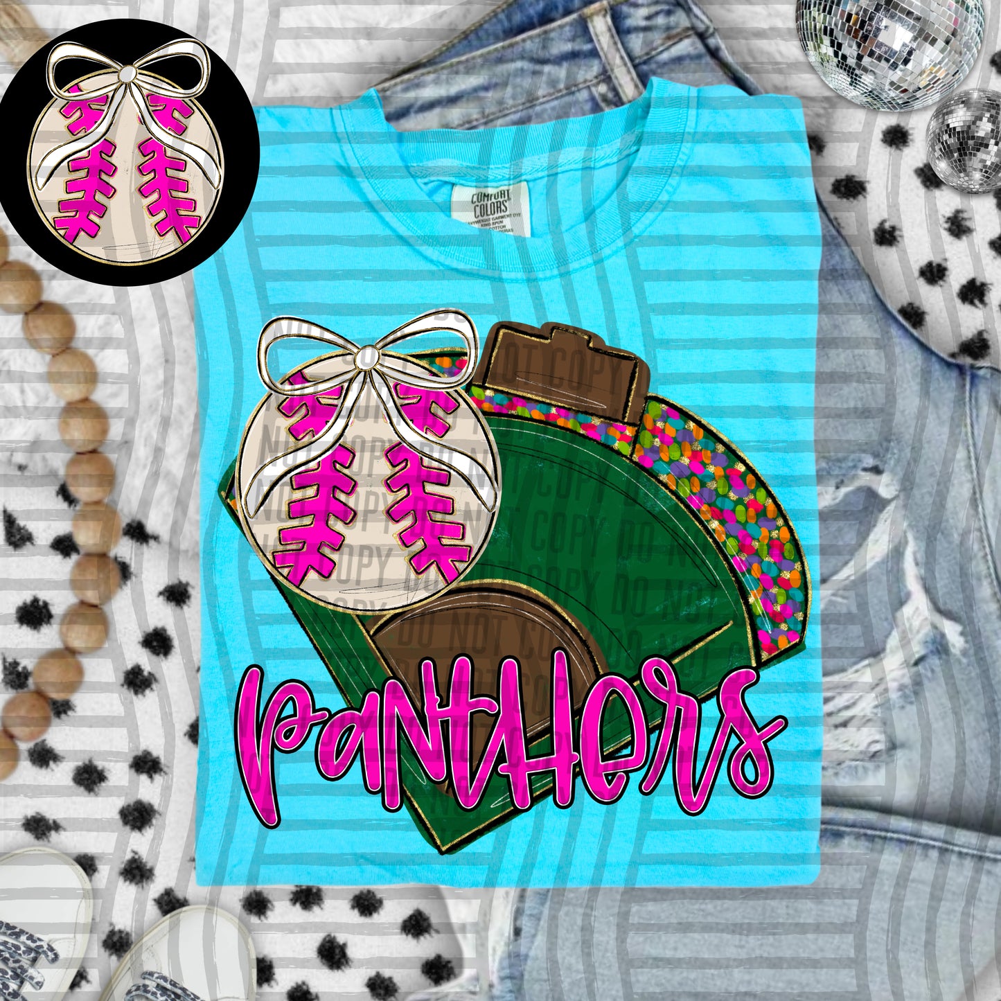 Preppy Baseball Field -optional pocket + Custom + Dropdown - 300 dpi Digital Download