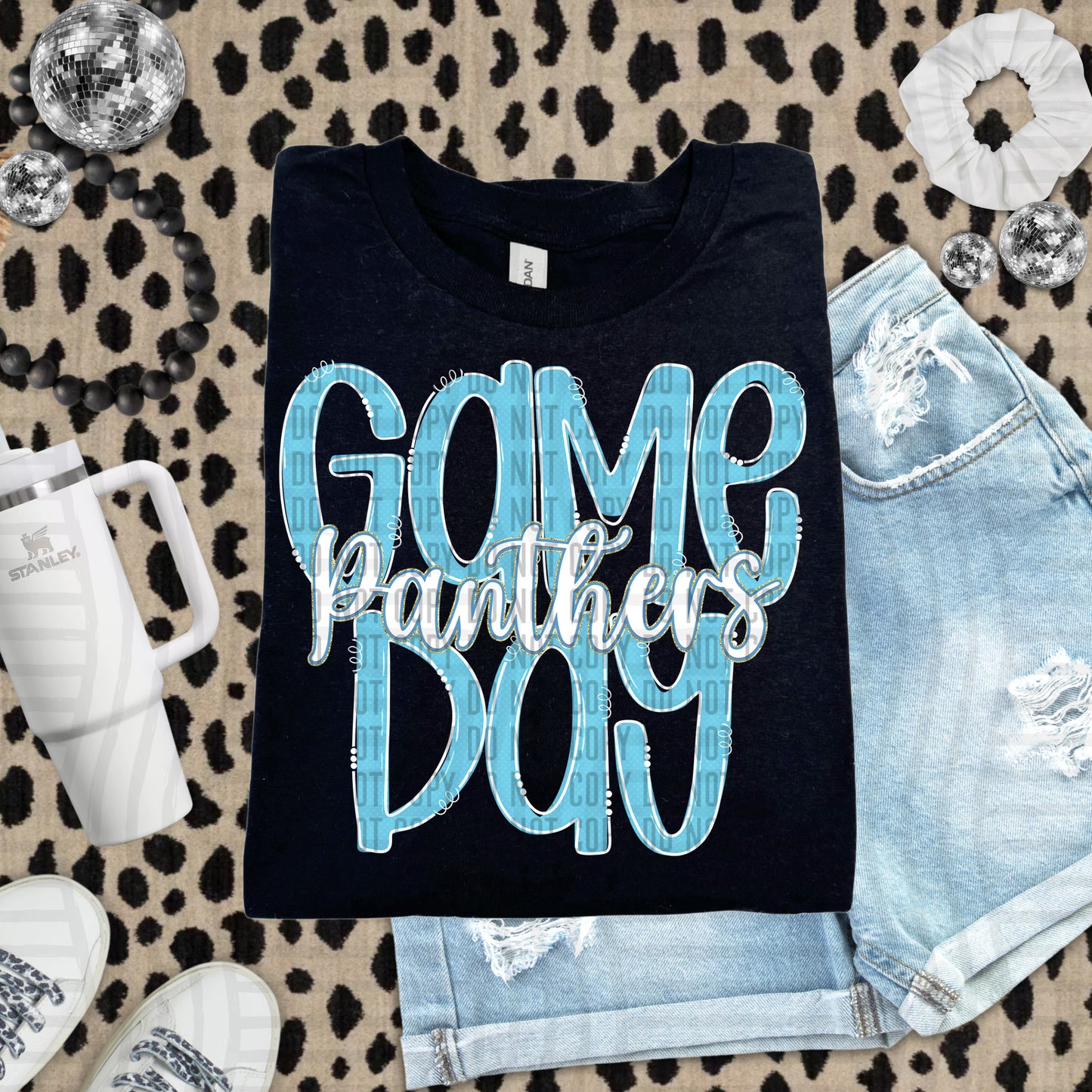 Bright Blue - GAME DAY Doodles - 300 dpi Digital Download