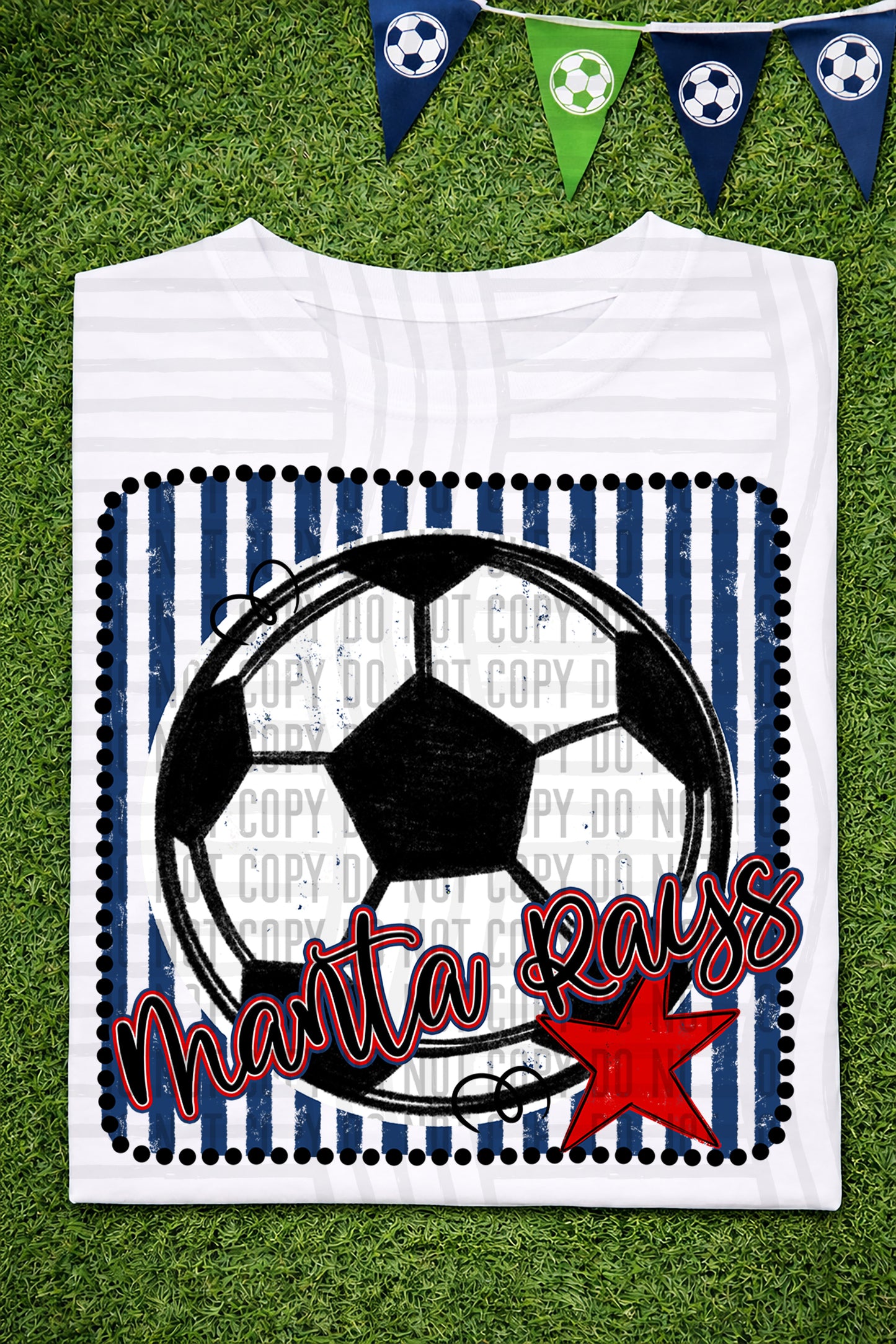Soccer RWB Framed -  Custom + DROPDOWN - 300 DPI digital download