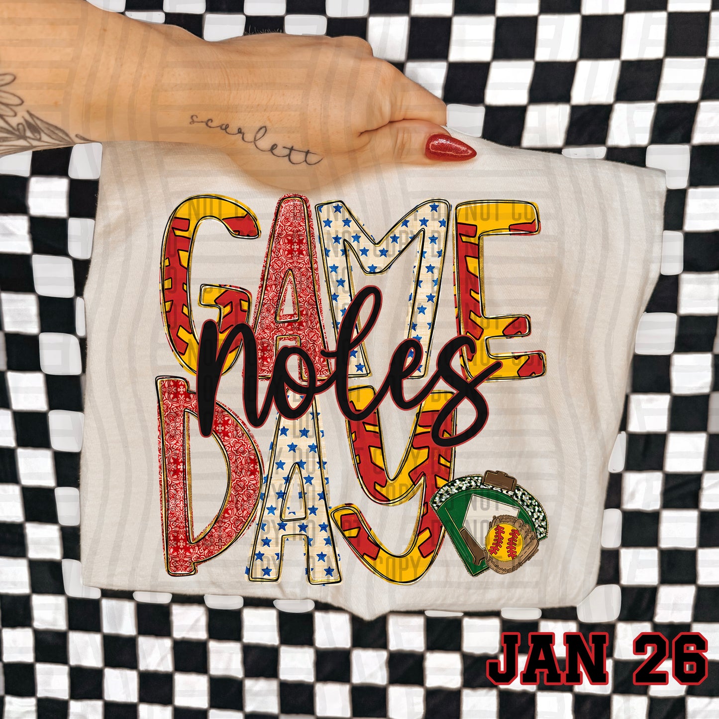 Game Day Softball- Custom + DROPDOWN - 300 DPI digital download