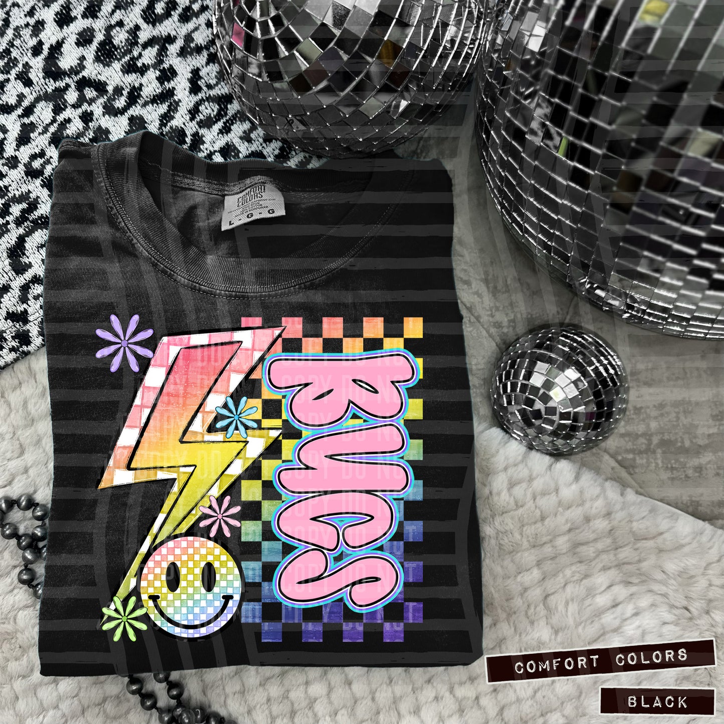 Sideways Rainbow Checker Bolt Happy Mascots Dropdown - Digital Download 300DPI PNG FILE