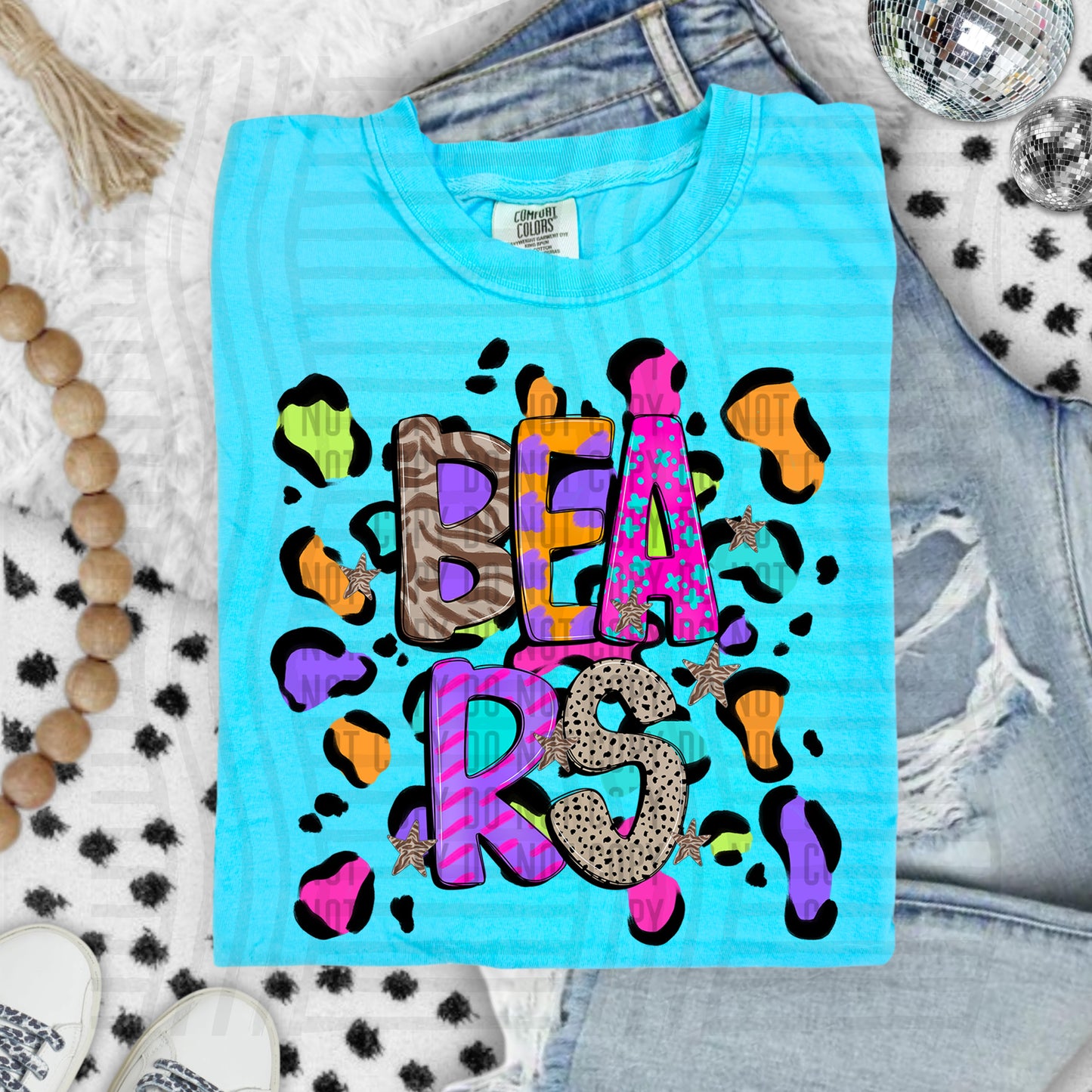 Funky Mix-Up Leopard Spot Mascots - Custom + Dropdown - 300 dpi Digital Download