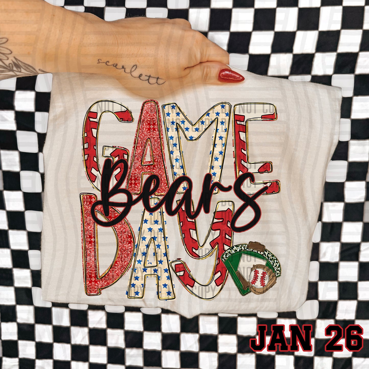 Game Day BASEBALL- Custom + DROPDOWN - 300 DPI digital download