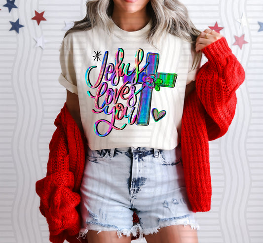 Jesus Loves You (Rainbow) - Digital Download 300DPI PNG FILE