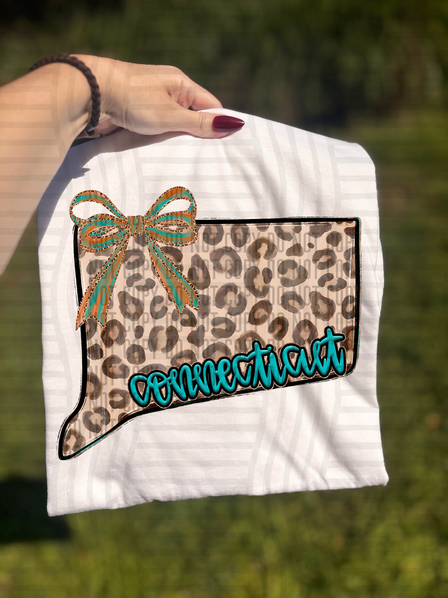 PICK A STATE -  Teal and Leopard - Digital download 300DPI PNG FILE