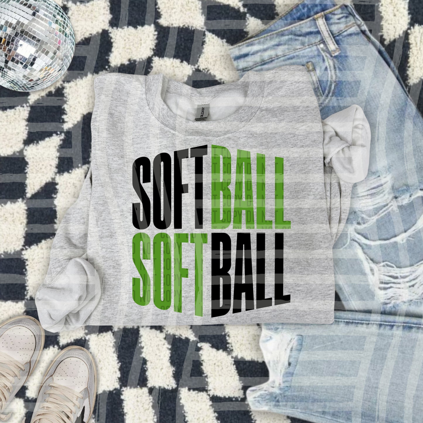 SOFTBALL word art - Color Dropdown Digital Download 300DPI PNG FILE