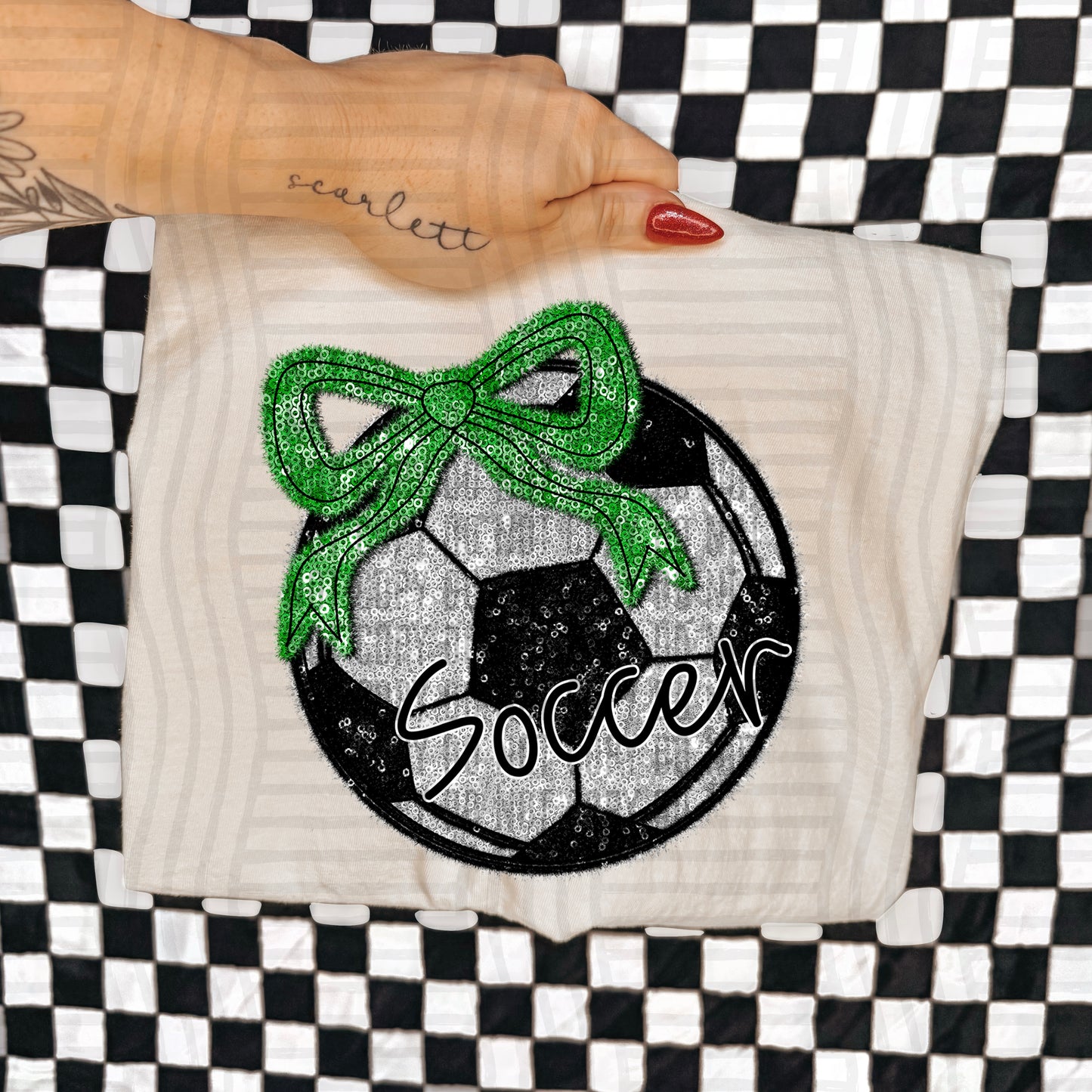 Soccer script -Faux sequin- Color Dropdown Digital Download 300DPI PNG FILE