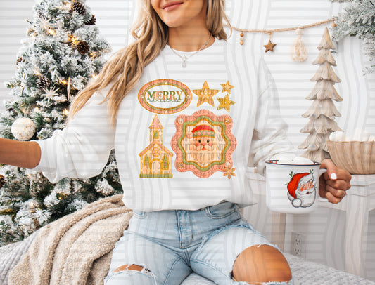 FAUX YARN MERRY CHRISTMAS FRAMES - 300DPI PNG FILE