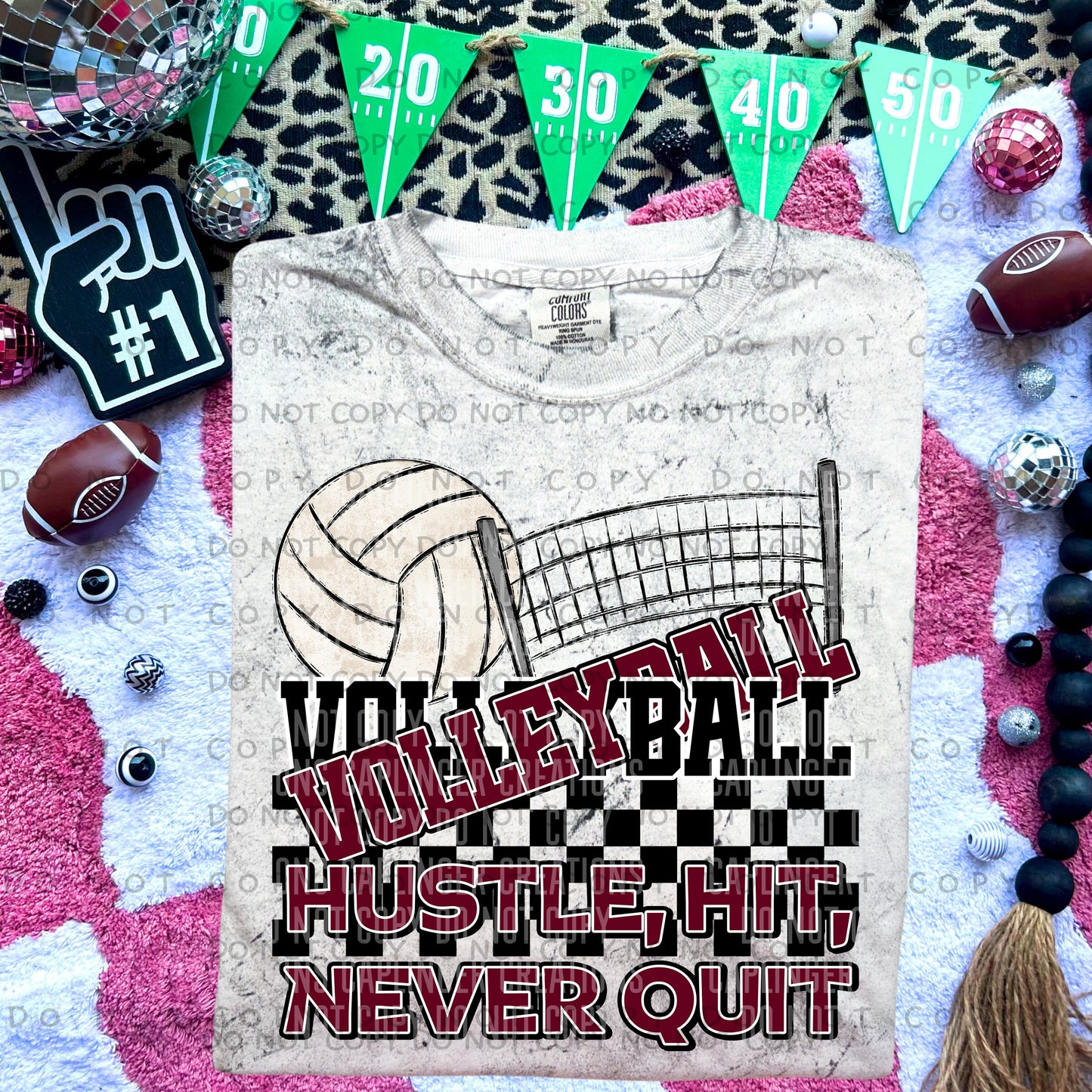 VOLLEYBALL hustle, hit, never quit - Color Dropdown Digital Download 300DPI PNG FILE