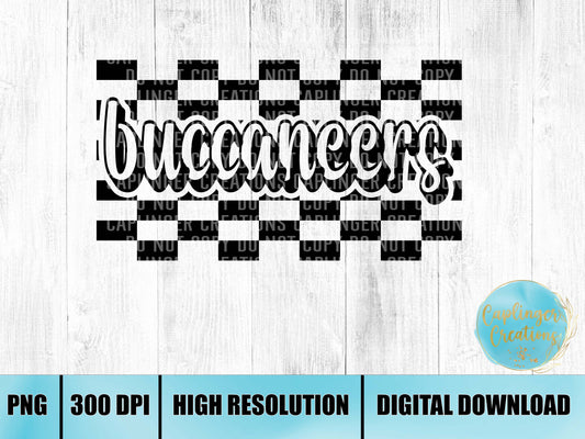 checkered team BUCCANEERS - Digital download 300DPI PNG FILE