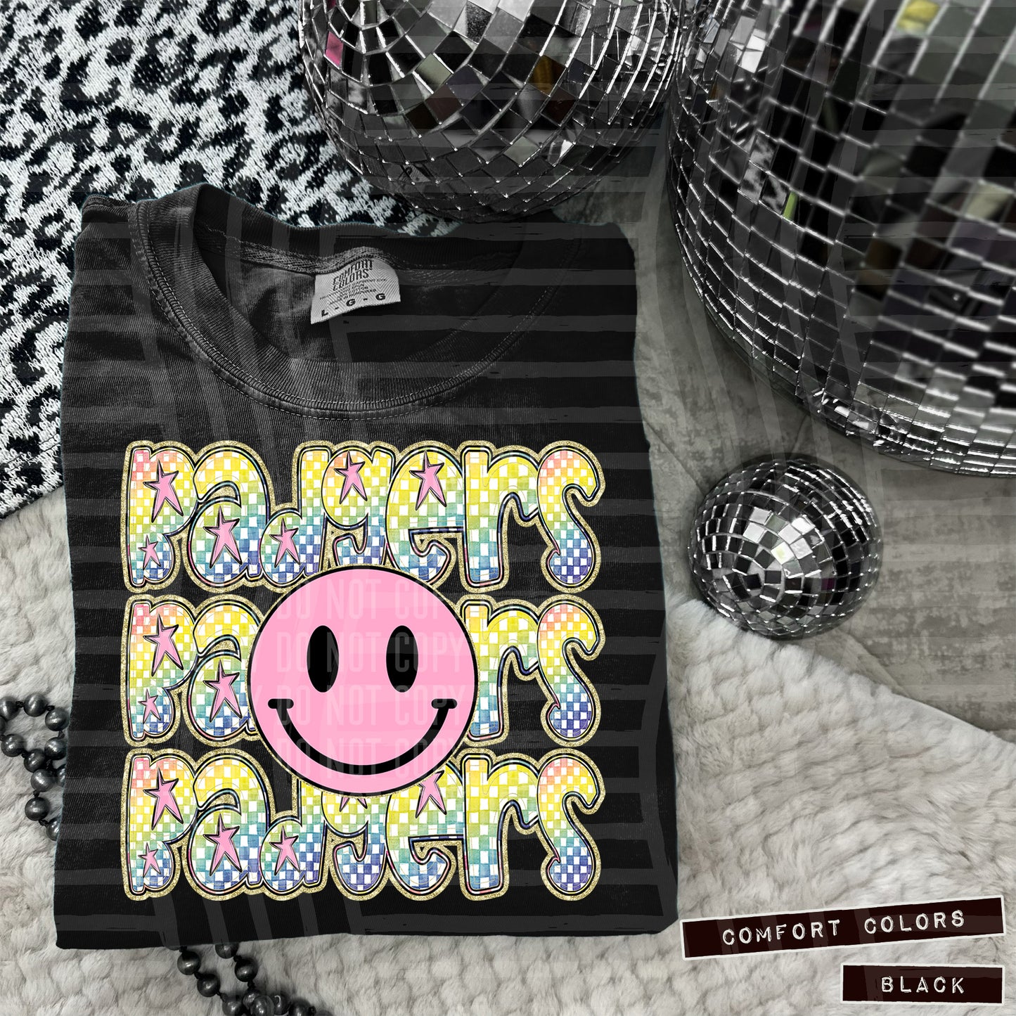 Rainbow Checker Pink Happy Triple Stacked - Digital Download 300DPI PNG FILE