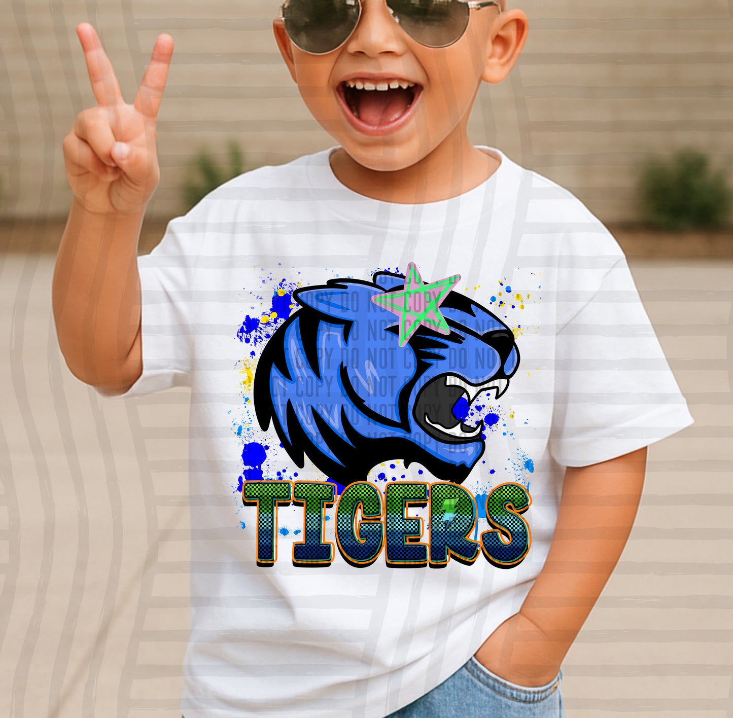 Paint Splatter STARRY EYED mascots blue/green/orange -  Digital Download 300DPI PNG FILE