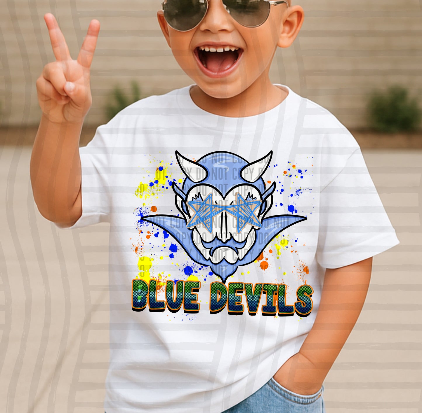 Paint Splatter STARRY EYED mascots blue/green/orange -  Digital Download 300DPI PNG FILE