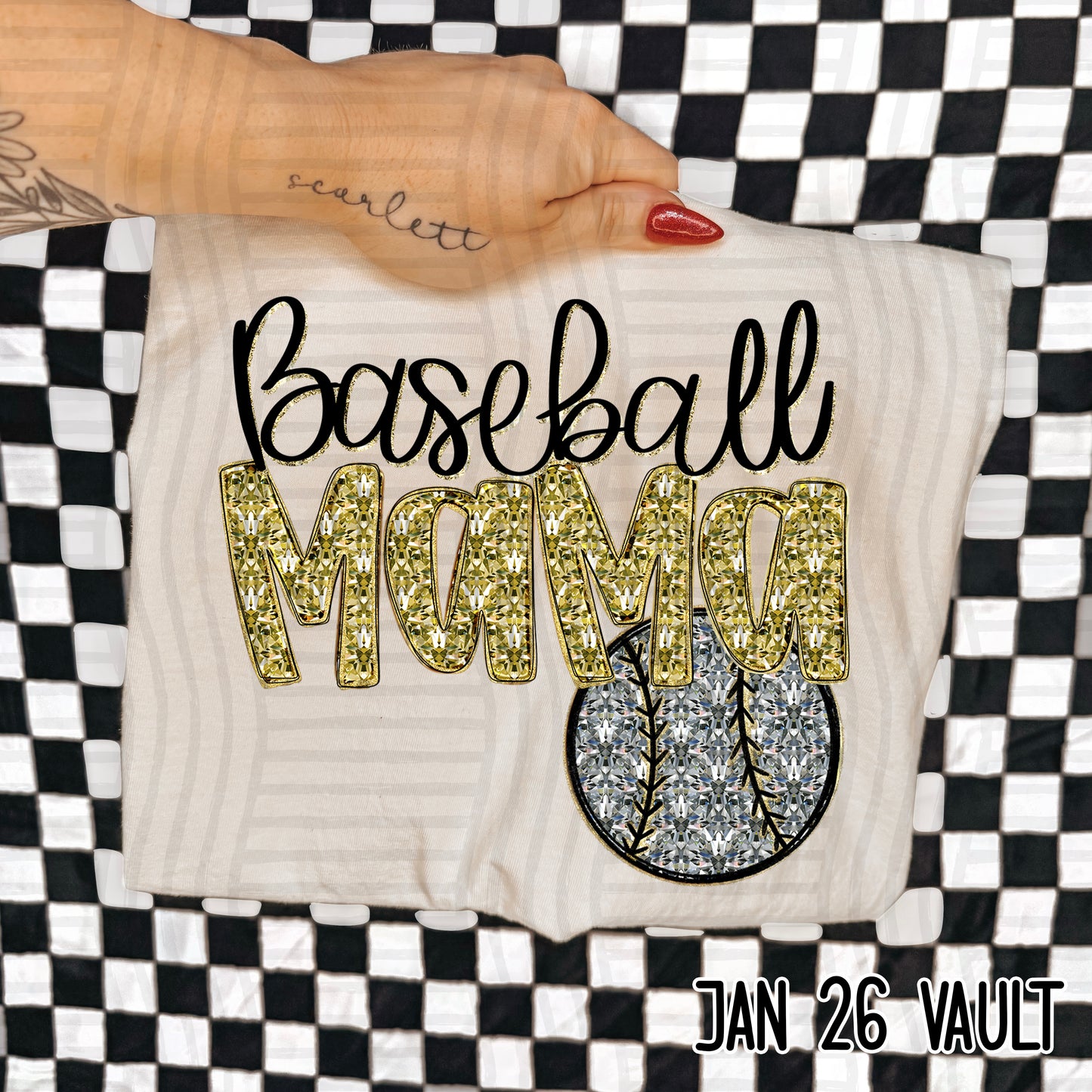 Baseball Mama Bling - Faux Diamonds - Color Dropdown Digital Download 300DPI PNG FILE