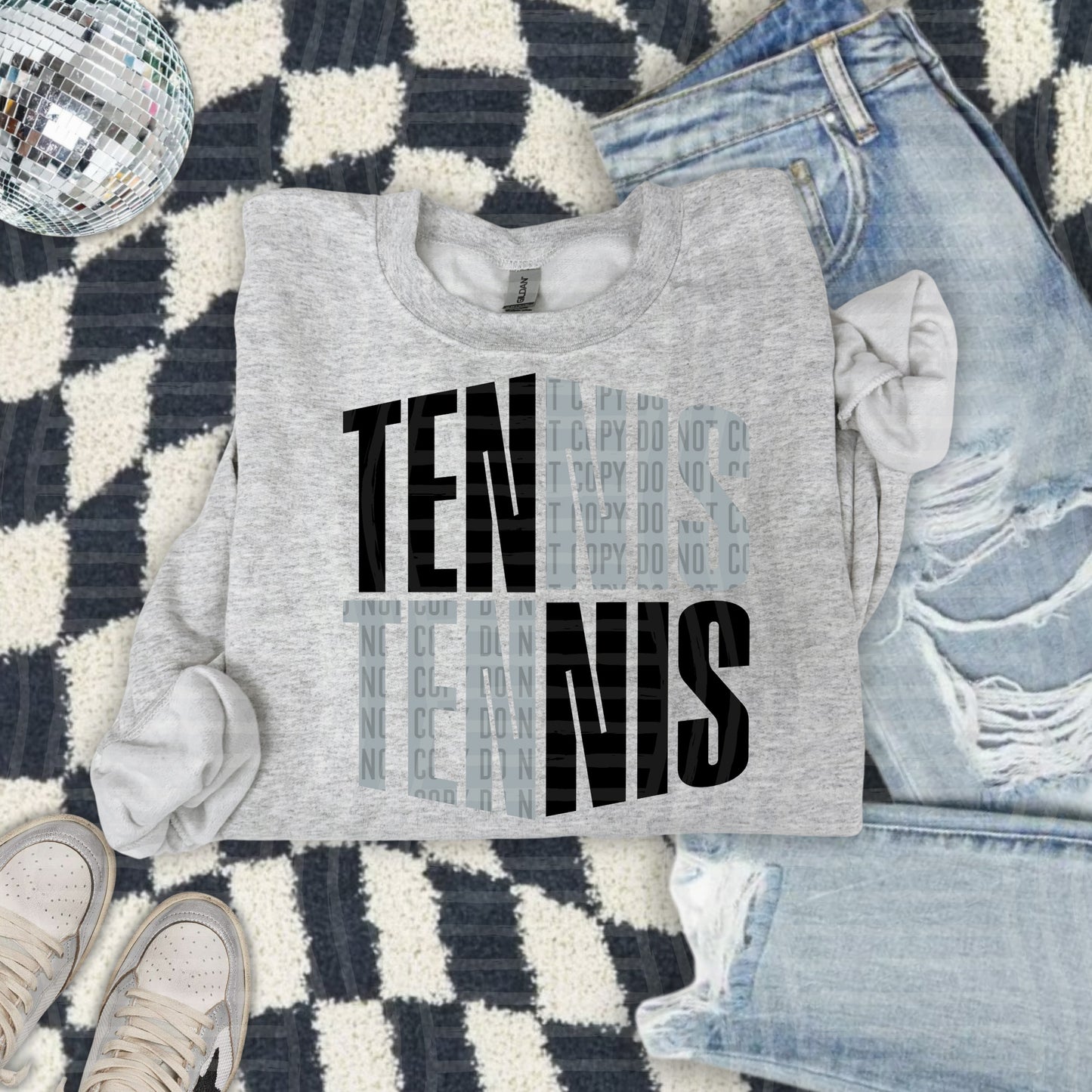 TENNIS word art - Color Dropdown Digital Download 300DPI PNG FILE