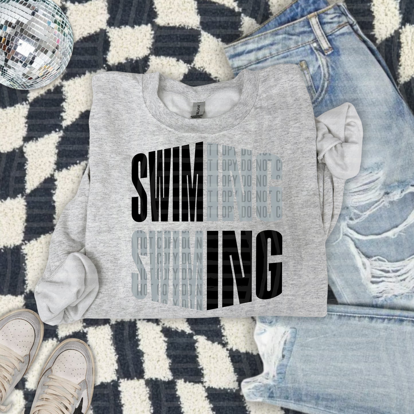 SWIMMING word art - Color Dropdown Digital Download 300DPI PNG FILE