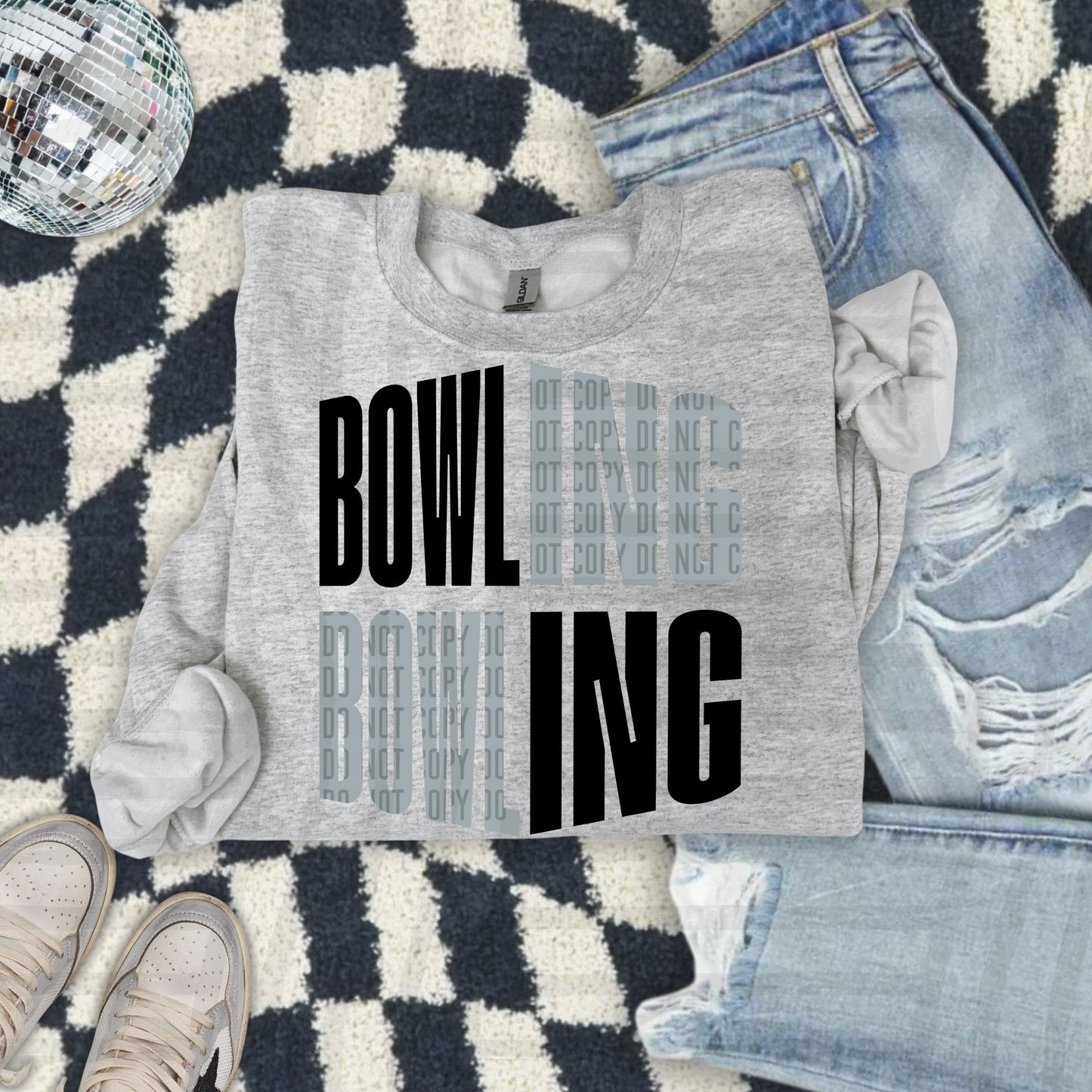 BOWLING word art - Color Dropdown Digital Download 300DPI PNG FILE