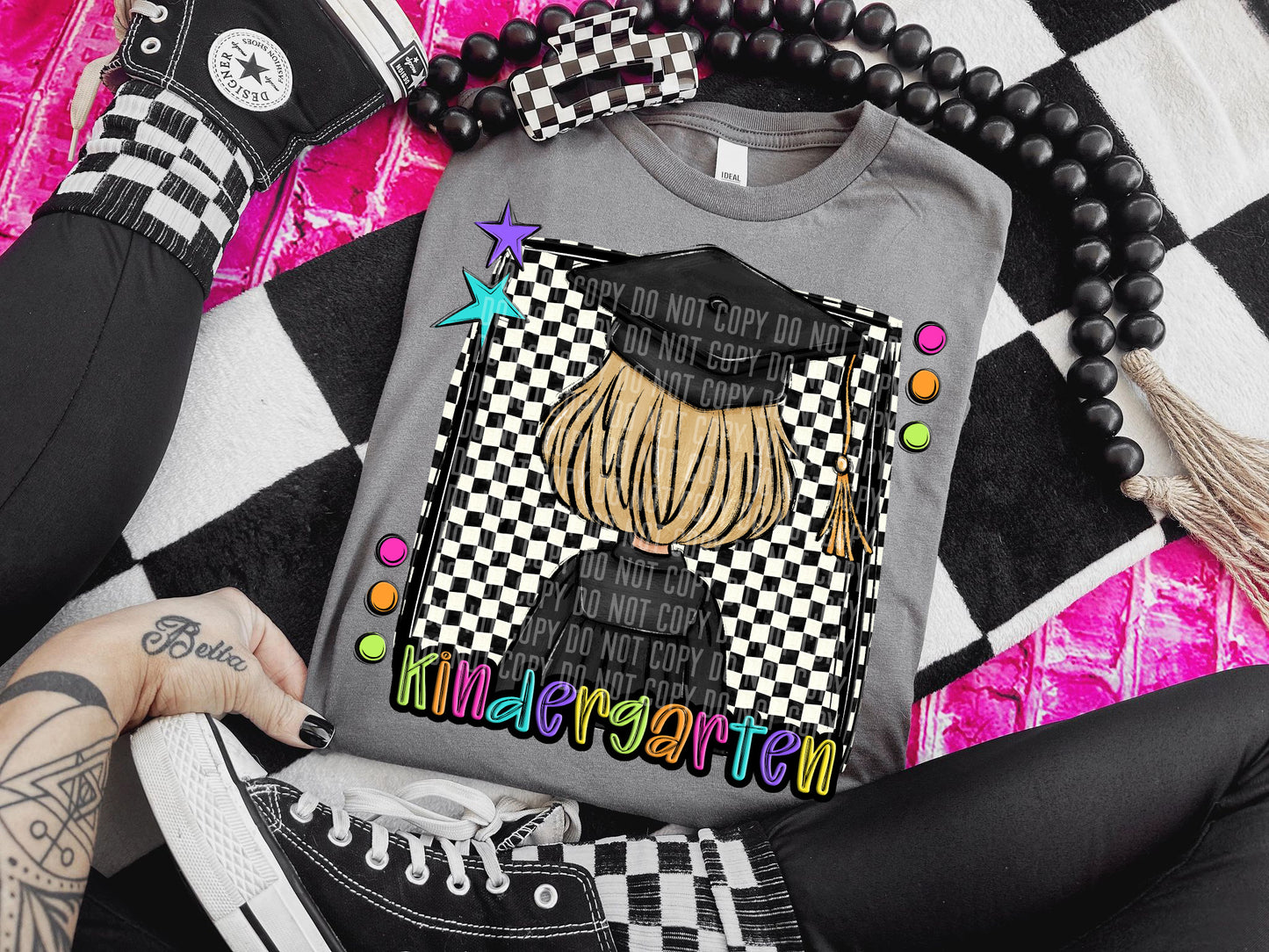 PREPPY BRIGHT Kindergarten - Dropdown Digital Download 300DPI PNG FILE