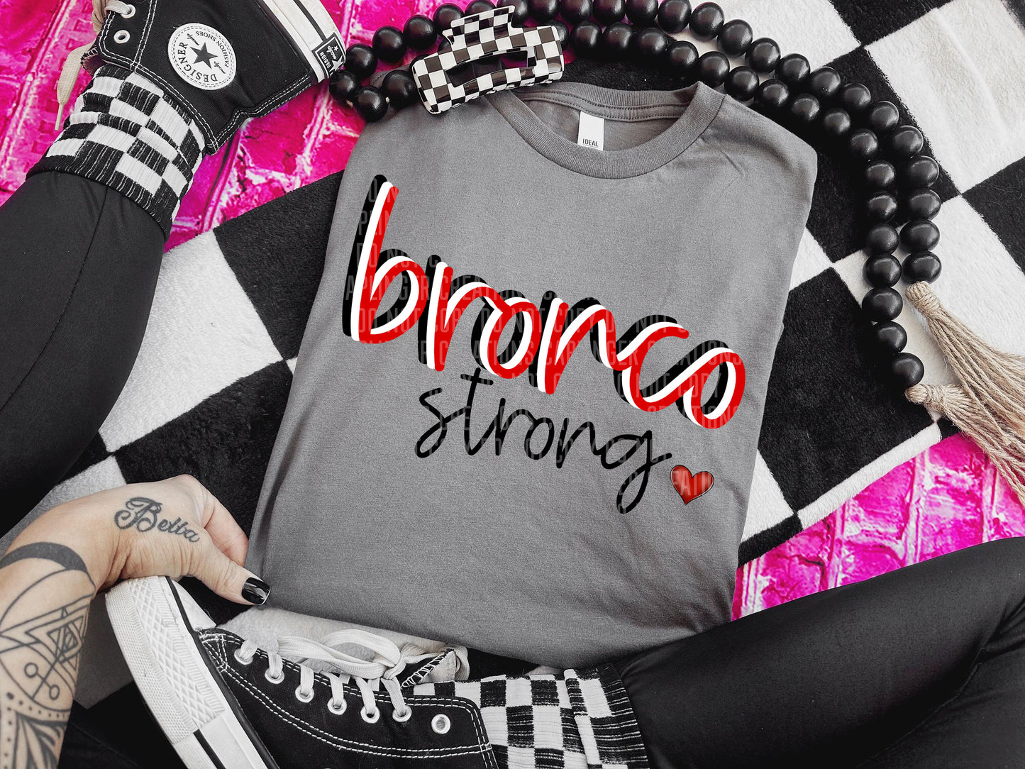 CUSTOM - 3 color MASCOT strong (heart) - - Digital Download 300DPI PNG FILE