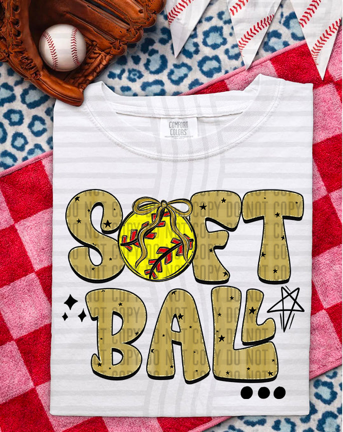 Softball Retro - Color Dropdown Digital Download 300DPI PNG FILE