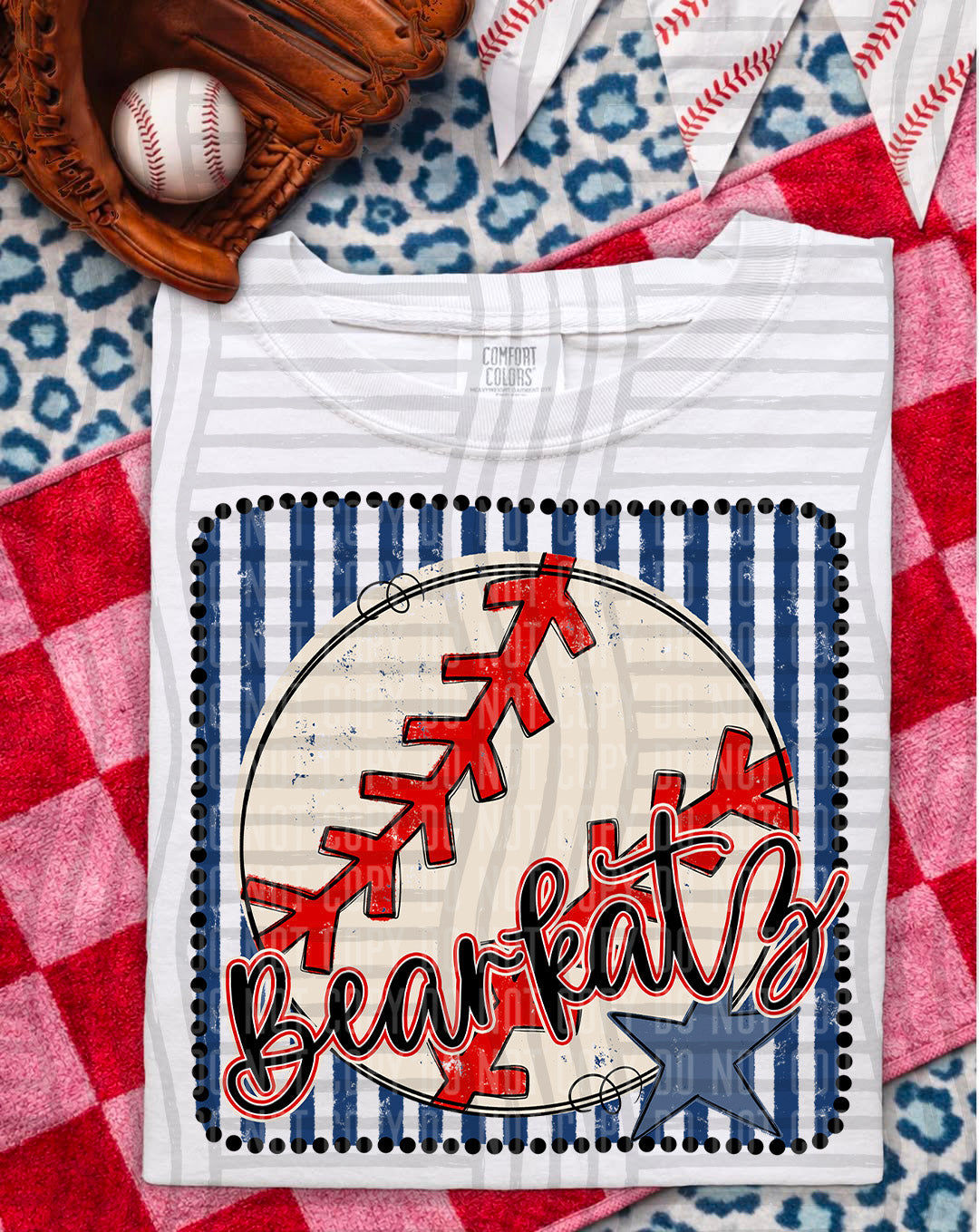 Baseball RWB Framed  Script Text-  Custom + DROPDOWN - 300 DPI digital download