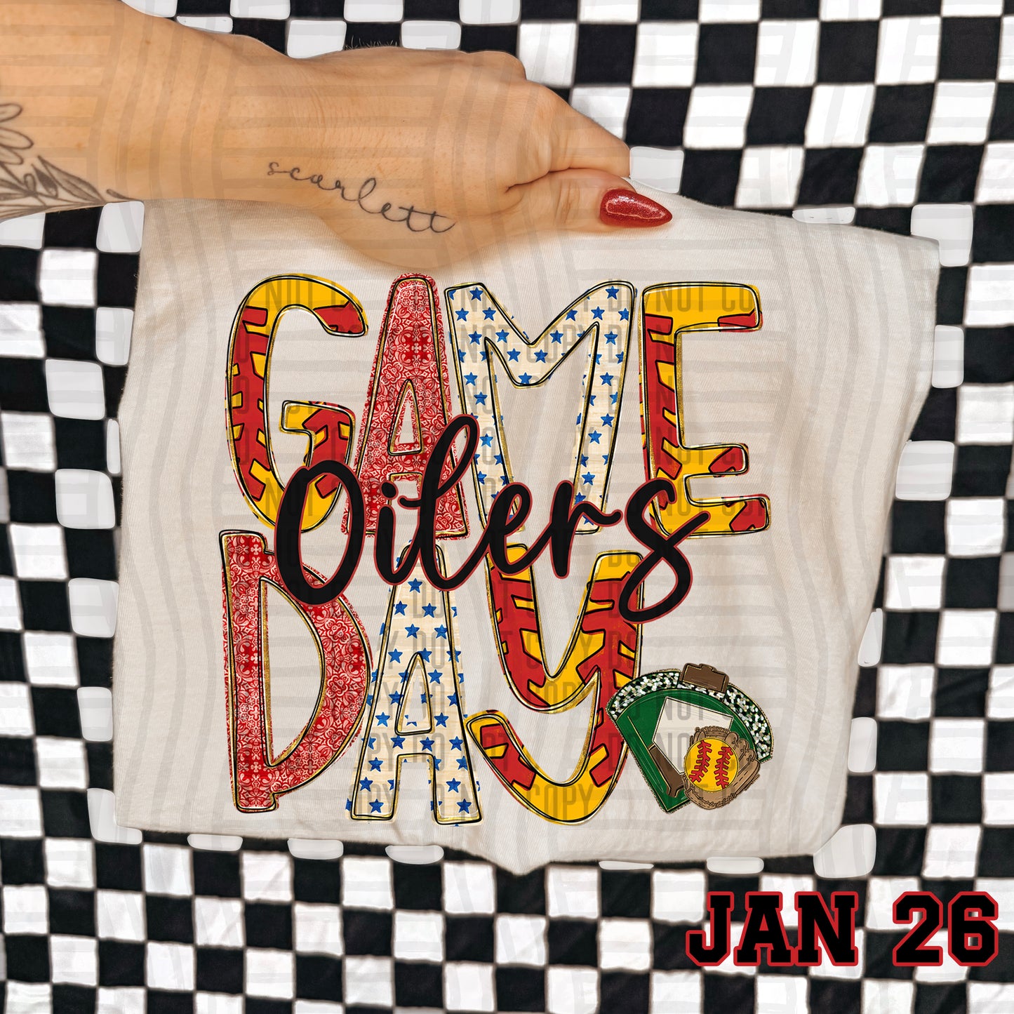 Game Day Softball- Custom + DROPDOWN - 300 DPI digital download