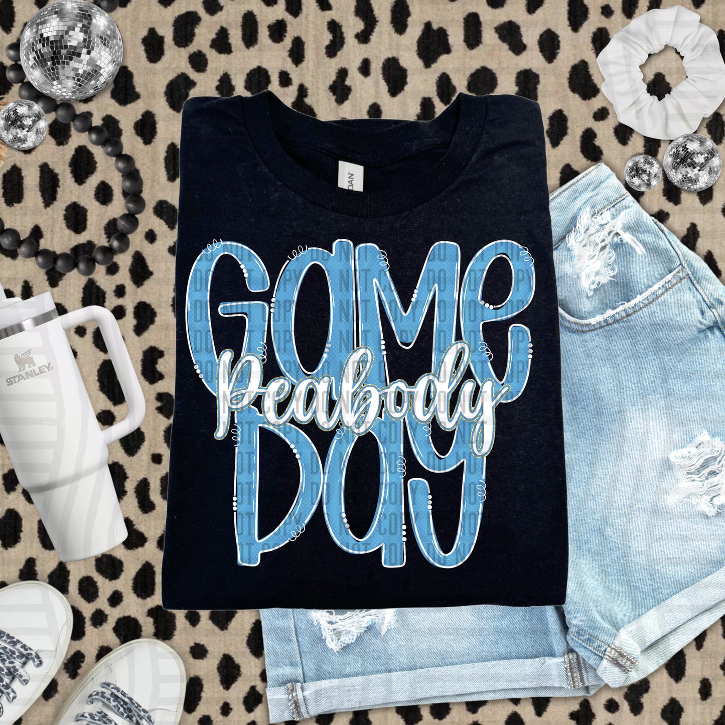 Light Blue - GAME DAY Doodles - 300 dpi Digital Download