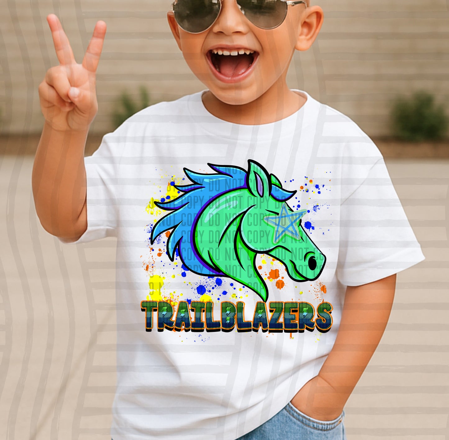 Paint Splatter STARRY EYED mascots blue/green/orange -  Digital Download 300DPI PNG FILE