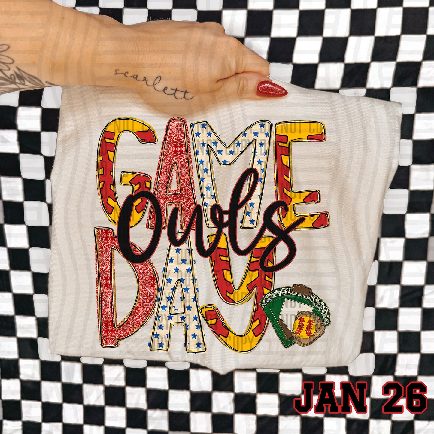Game Day Softball- Custom + DROPDOWN - 300 DPI digital download