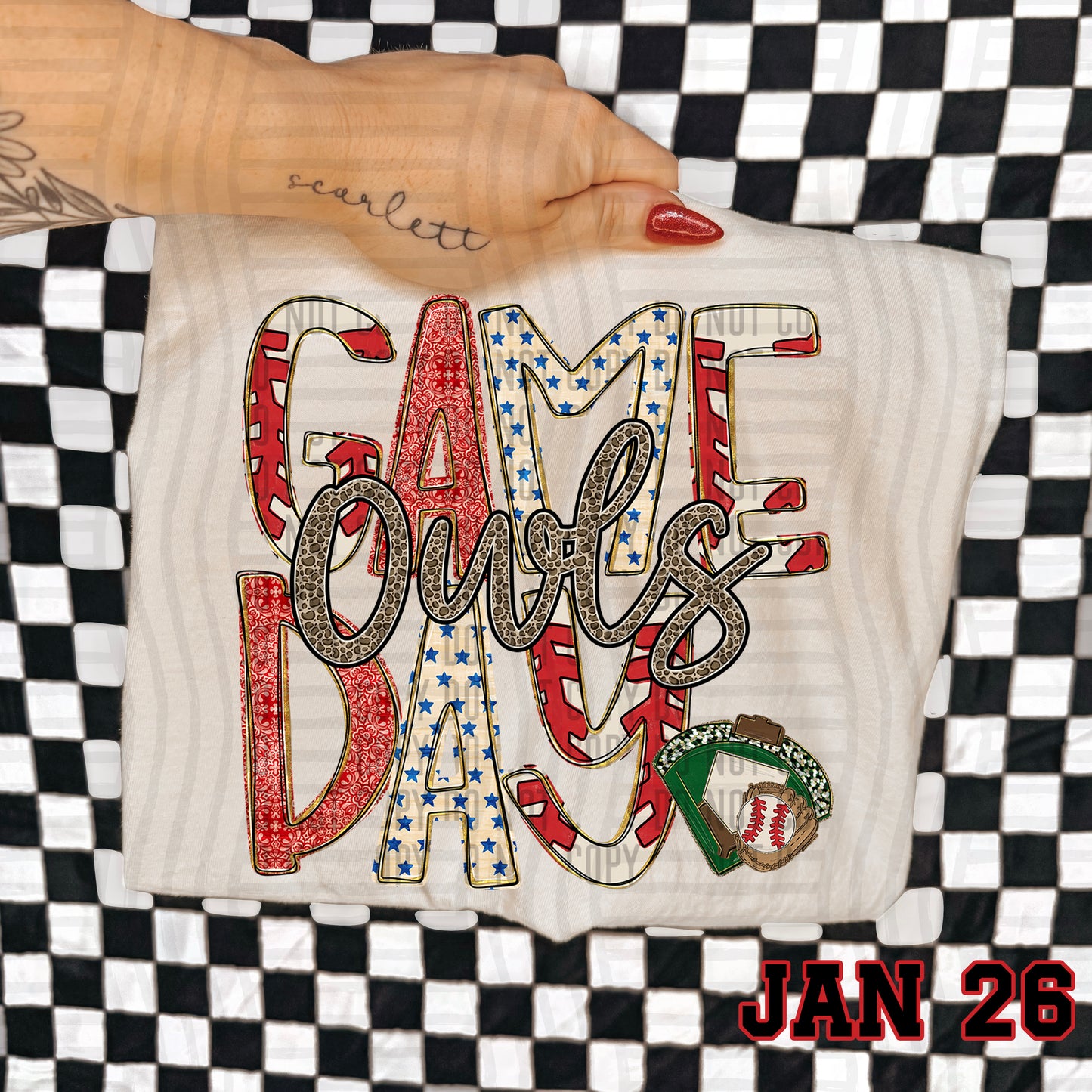 Game Day Baseball LEOPARD PRINT CENTER - Custom + DROPDOWN - 300 DPI digital download